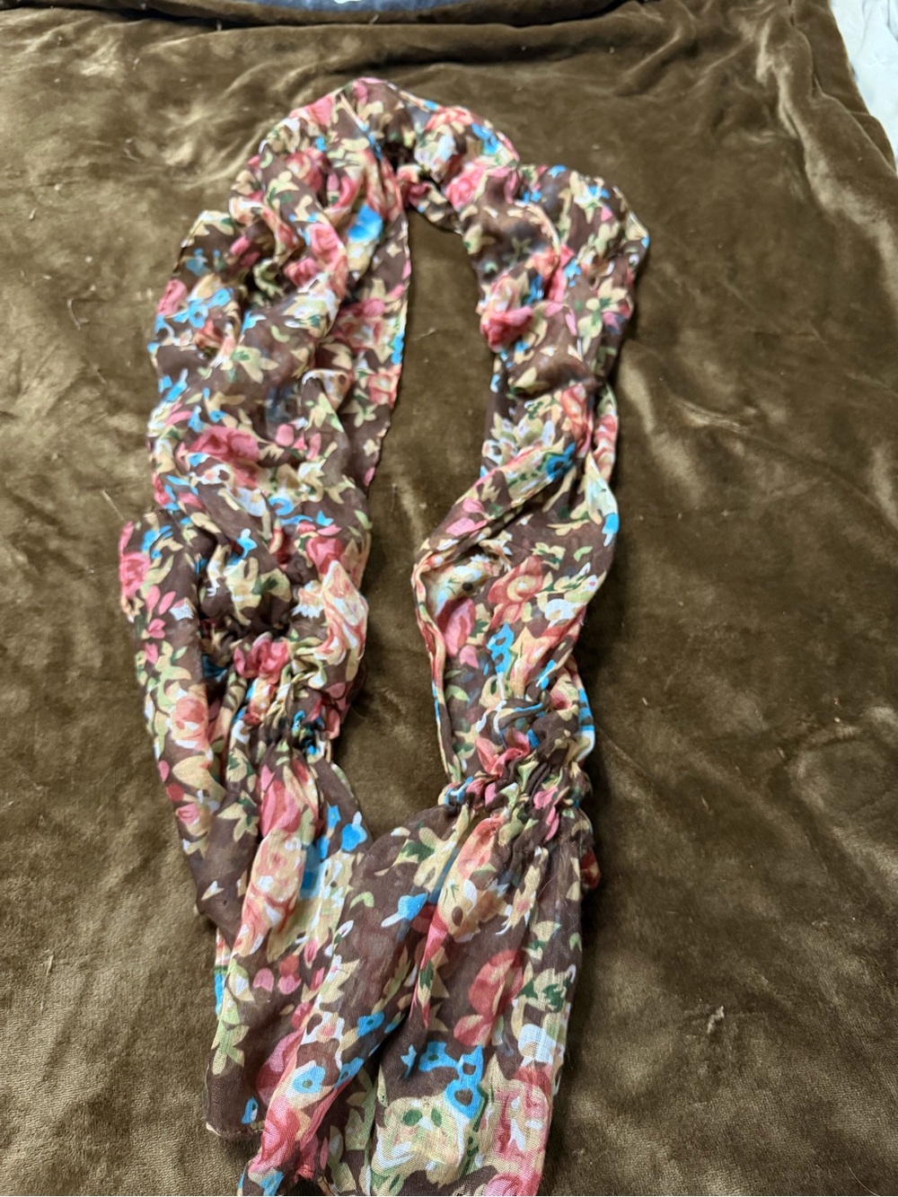 Floral Brown Multi-Color Lightweight Scarf and pink scarf